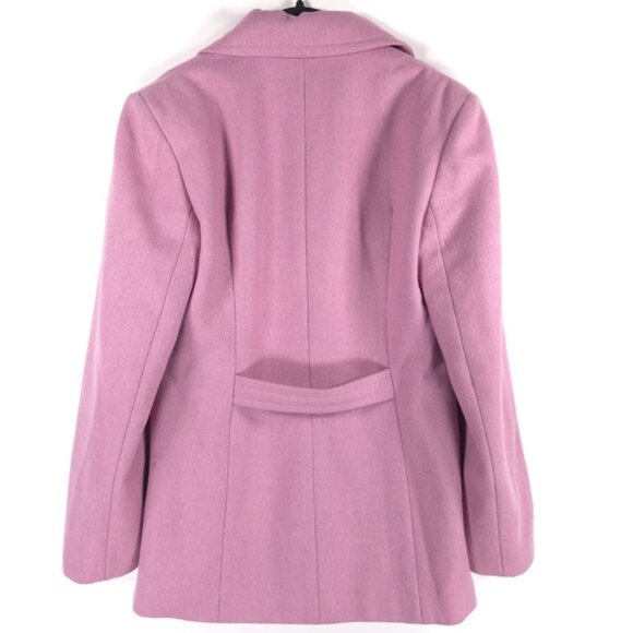 HALSTON STUDIO WOOL Blend Pink Coat Double Breasted UKRAINE🇺🇦MADE Size 8 - Picture 4 of 14